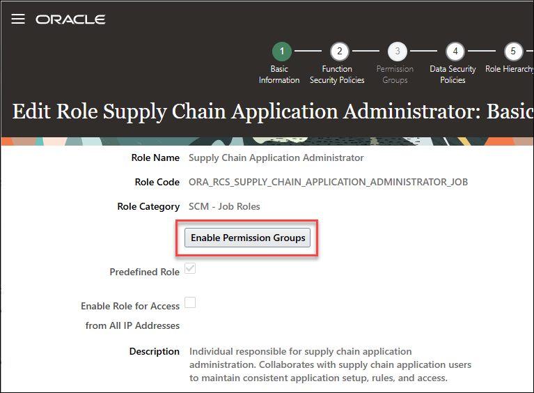 Enable permission groups