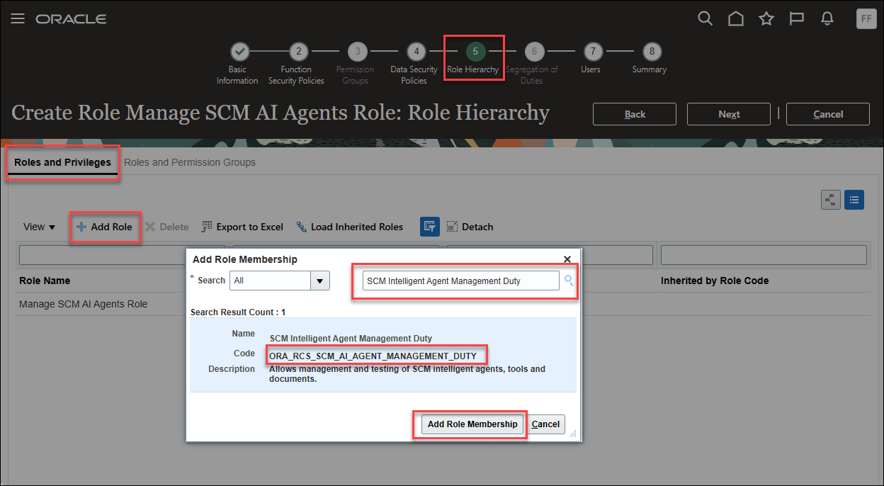 SCM Intelligent Agent Management Duty role