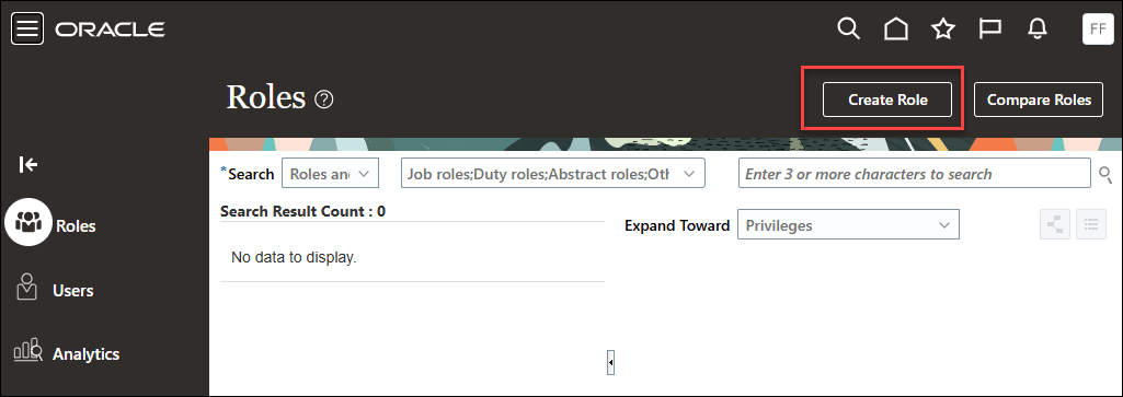 Create role in Security Console