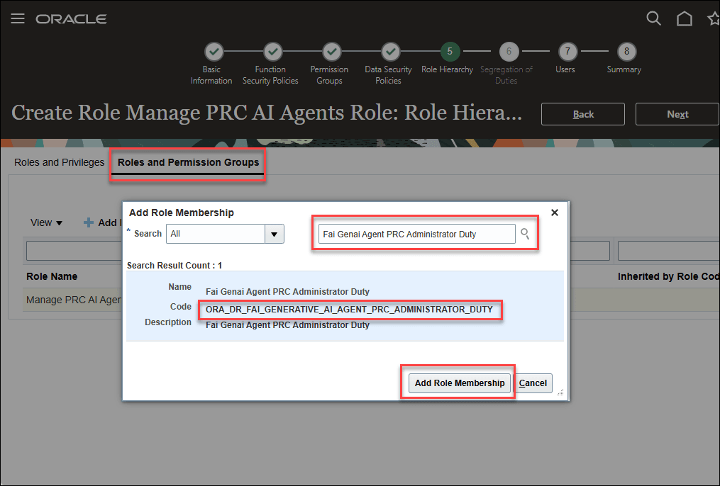 Add the Fai Genai Agent PRC Administrator Duty role
