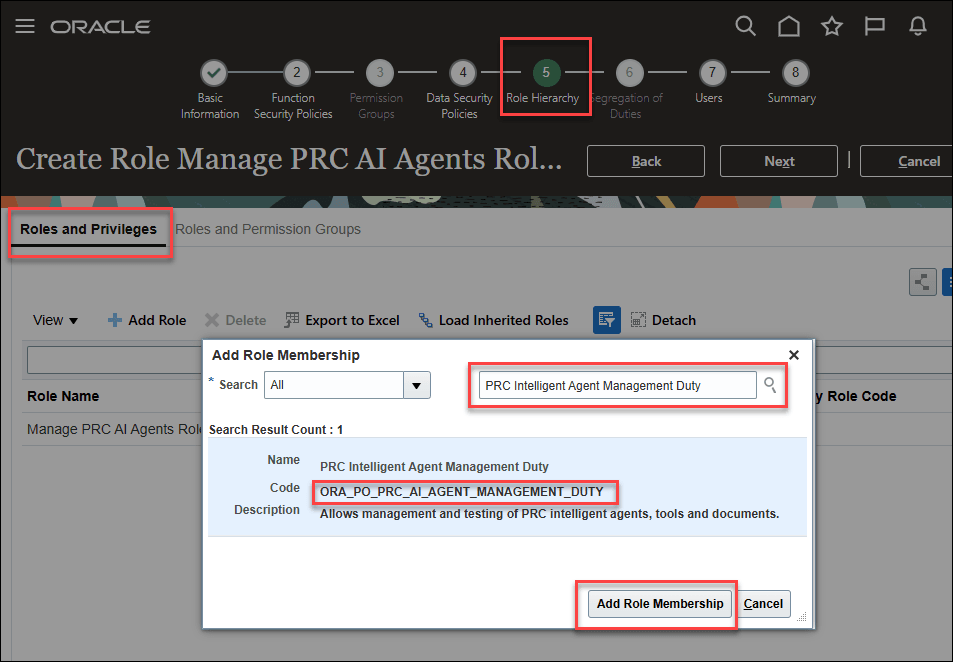 Add PRC Intelligent Agent Management Duty role