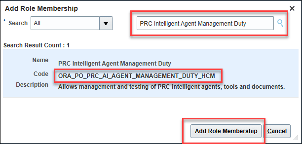 Add PRC Intelligent Agent Management Duty role