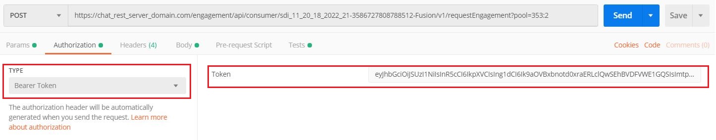 Passing of the authorization and authentication information in Postman. Passing of the authorization and authentication information in Postman.