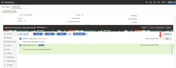 A screenshot of the Internal Notes UI.