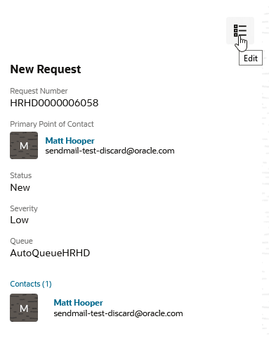 The New Request edit UI.