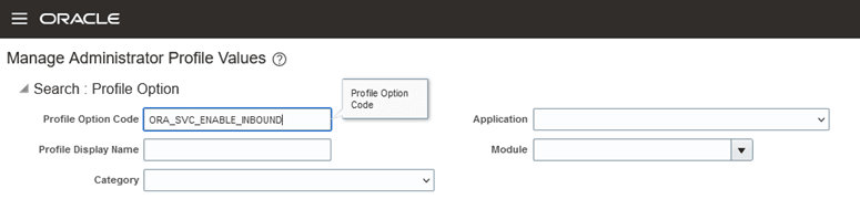 The Manage Administrator Profile Values page.