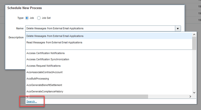The Schedule New Process page.