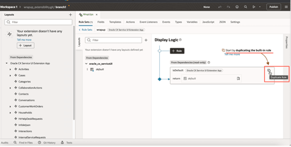 Duplicate existing default rules UI.