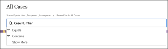 Figure shows the operator drop down after you enter "number"