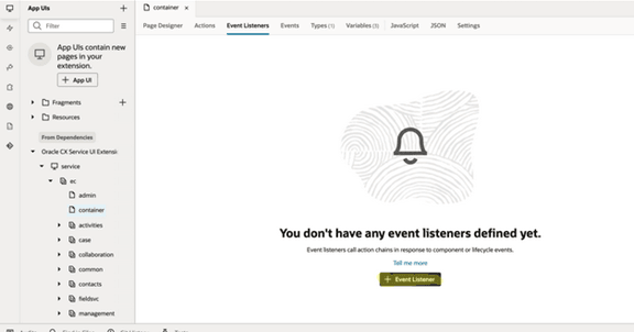 Where you define the event listener