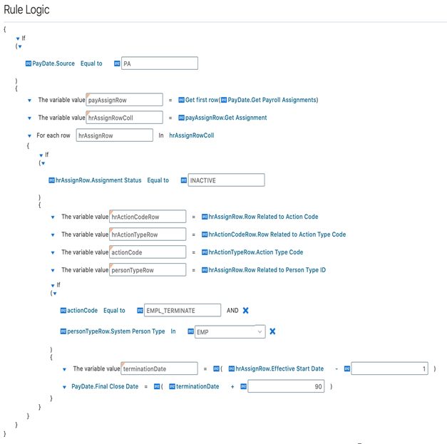 Rule Logic to obtain the Termination Date variable