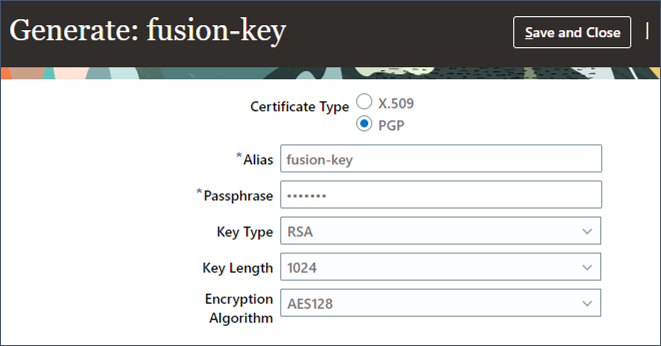 Example of the fusion-key attribute values