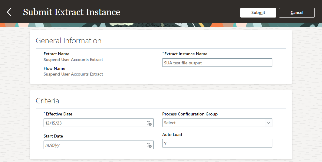Specify a name and the effective date.
