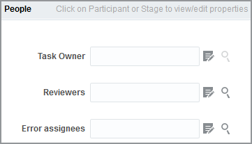 Task Owner, Reviewers, and Error assignees fields on the Assignees subtab