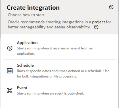 The list of available integration types.