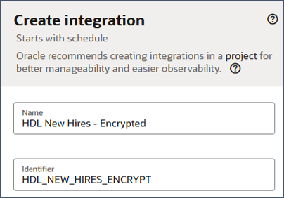 Specify a name and description for the integration