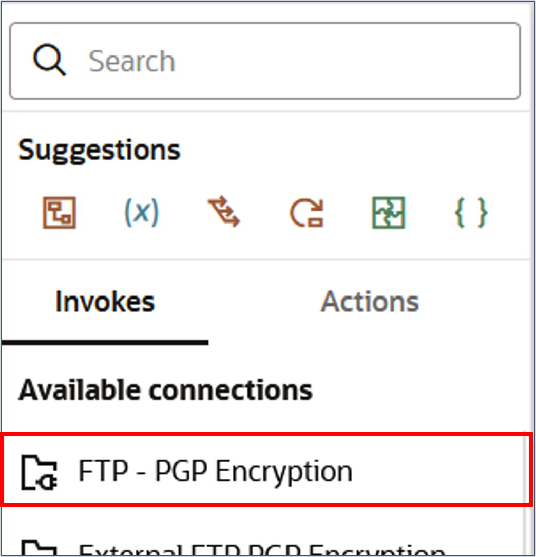 Select the FTP connection for your source file server