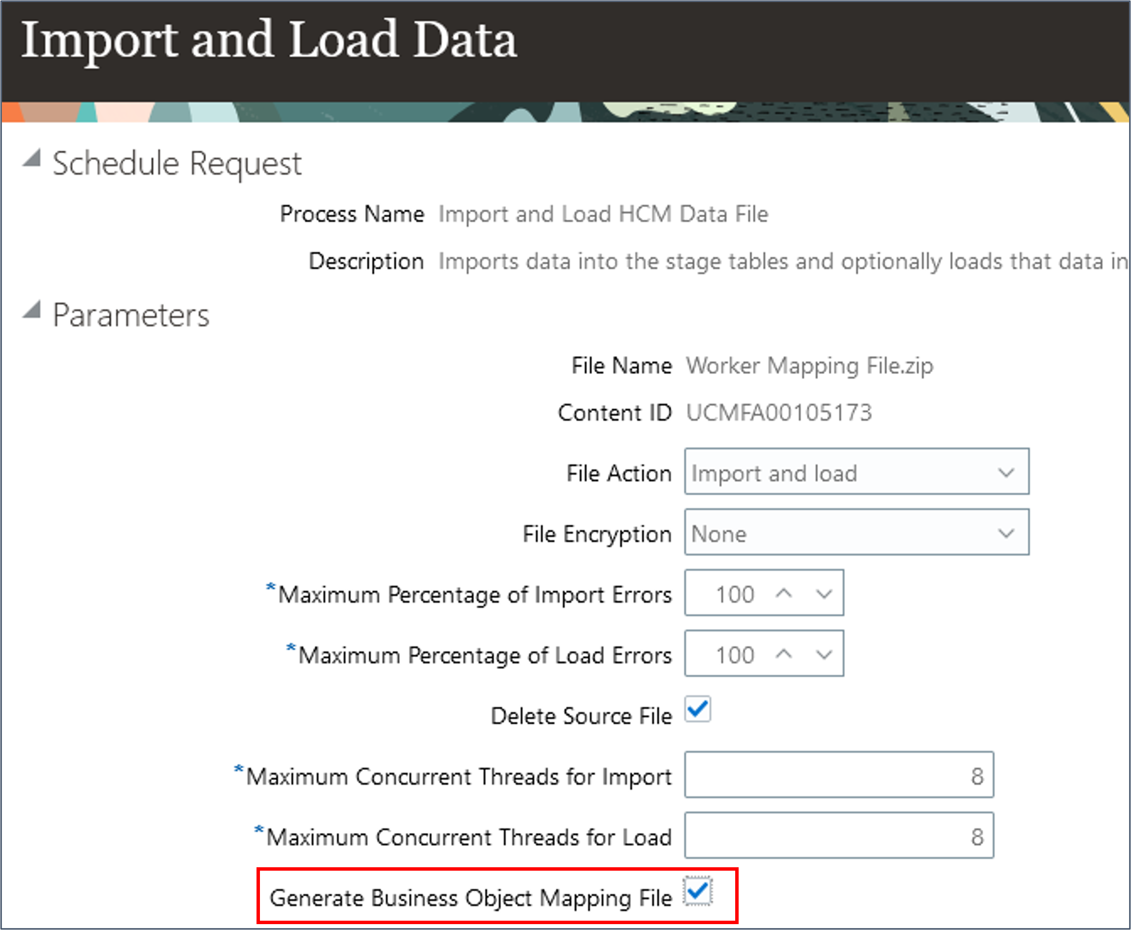 Check the Generate Business Object Mapping File checkbox