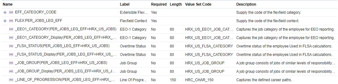 Review the flexfield segment attributes