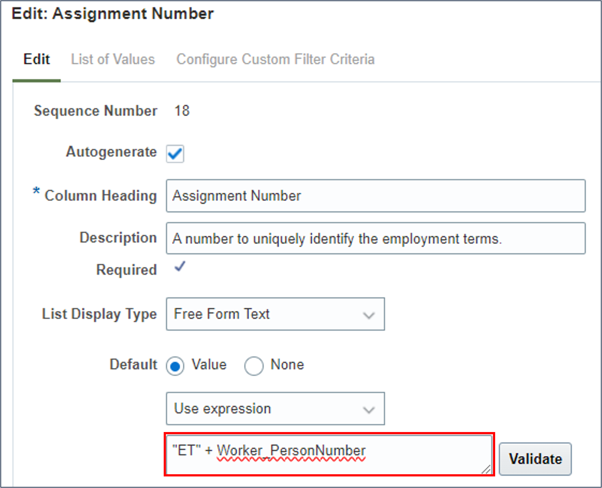 Add all required assignment attributes