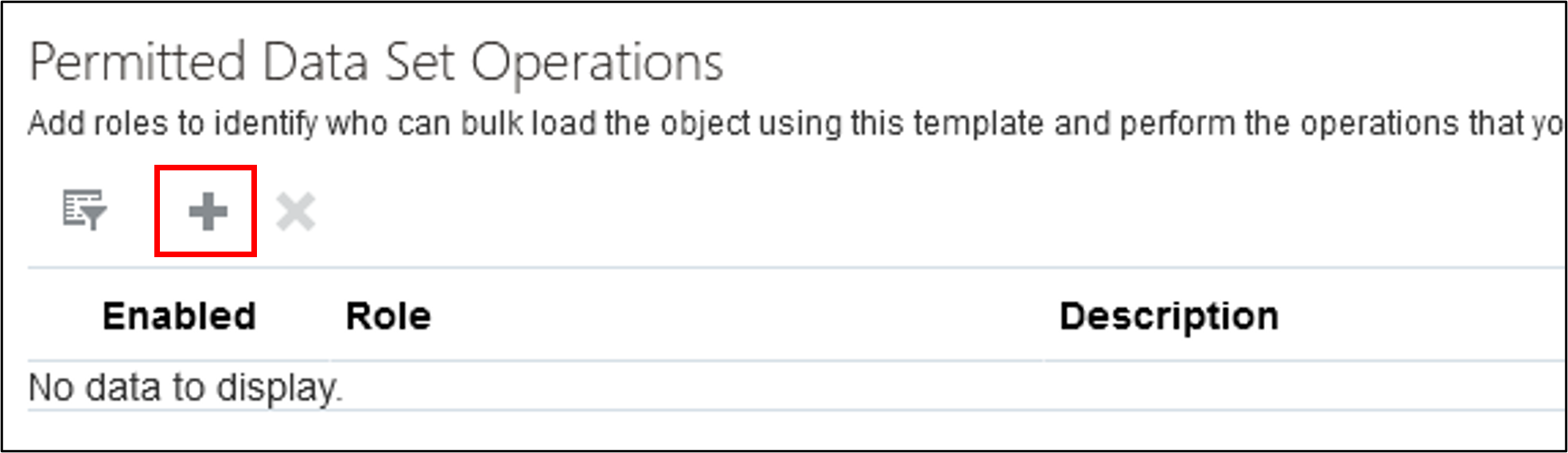 Click add on the Permitted Data Set Operations table