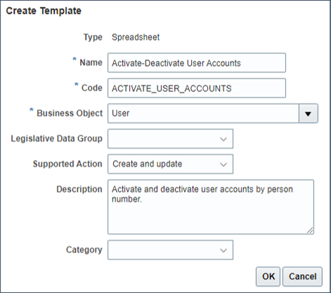 Enter the template details.