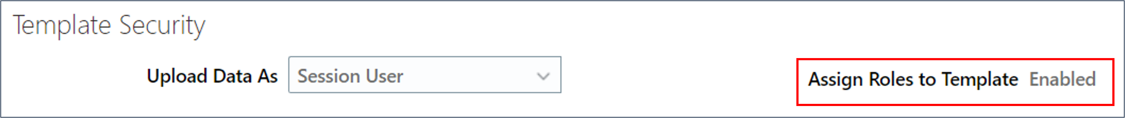 The Assign Roles to Template field indiciates if you can configure role access.