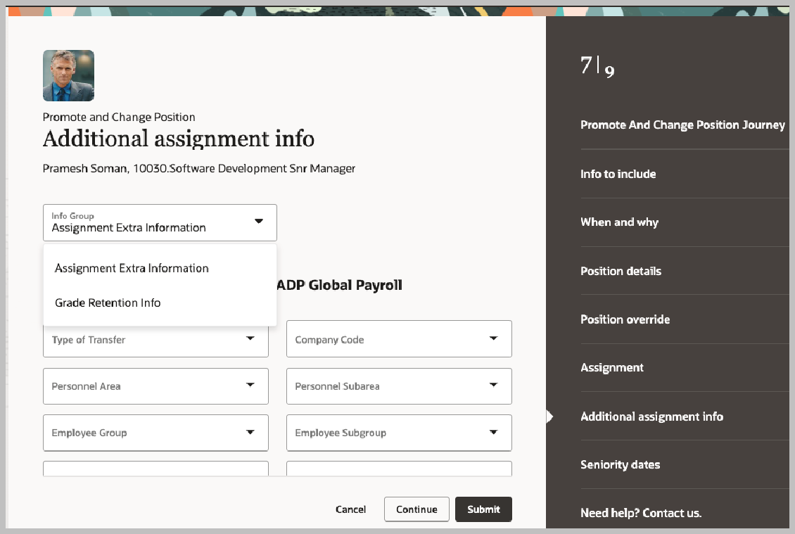 Promote and Change Position