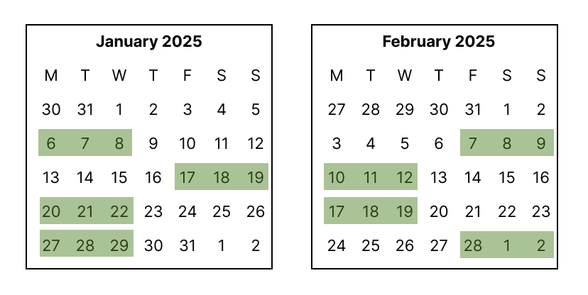 3-week or 6-week cycle