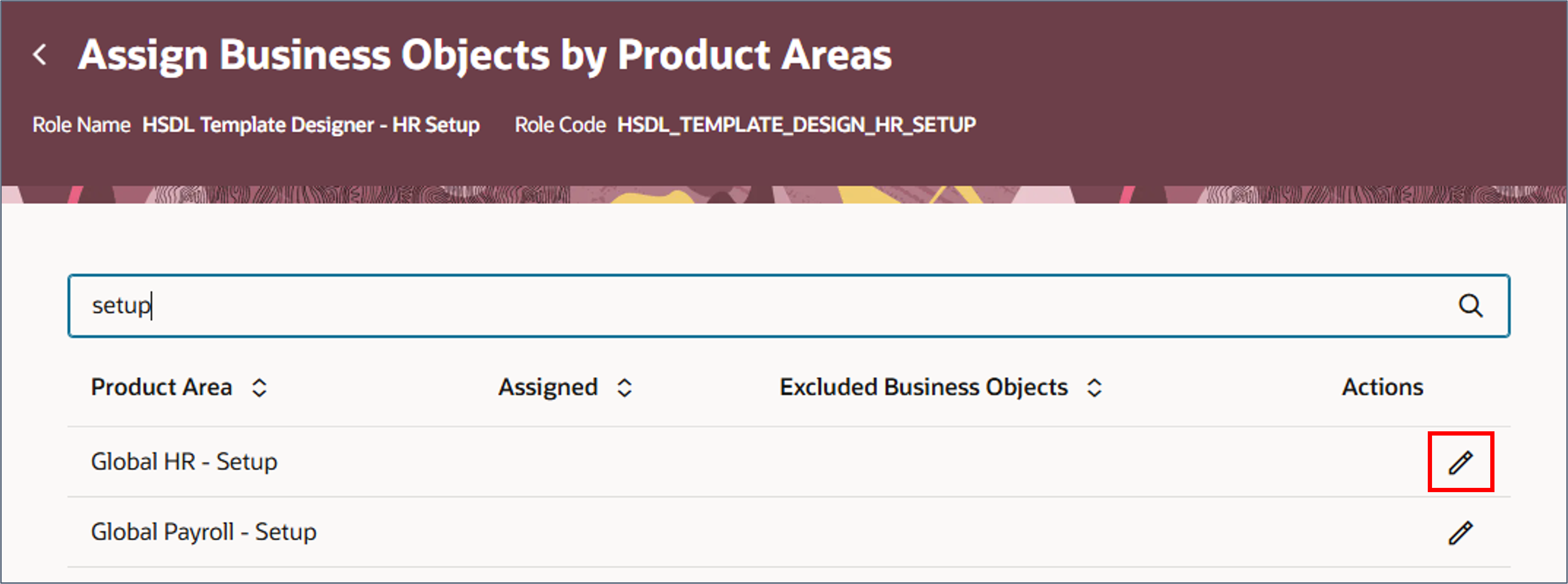 Search for the product area