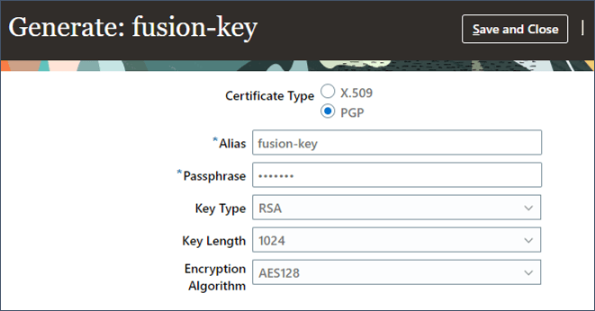 Example of the fusion-key attribute values