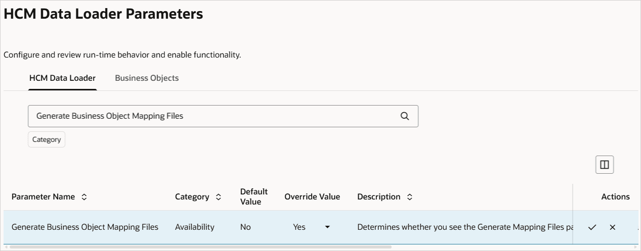 Use the Query By Example field to search for the parameter.