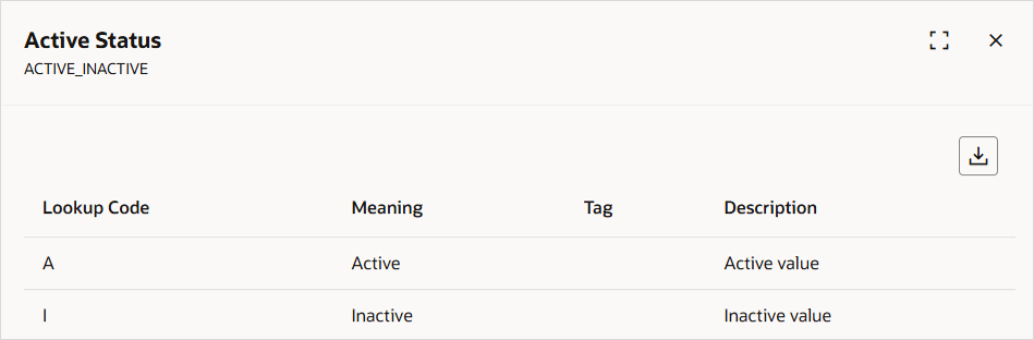Review the lookup values