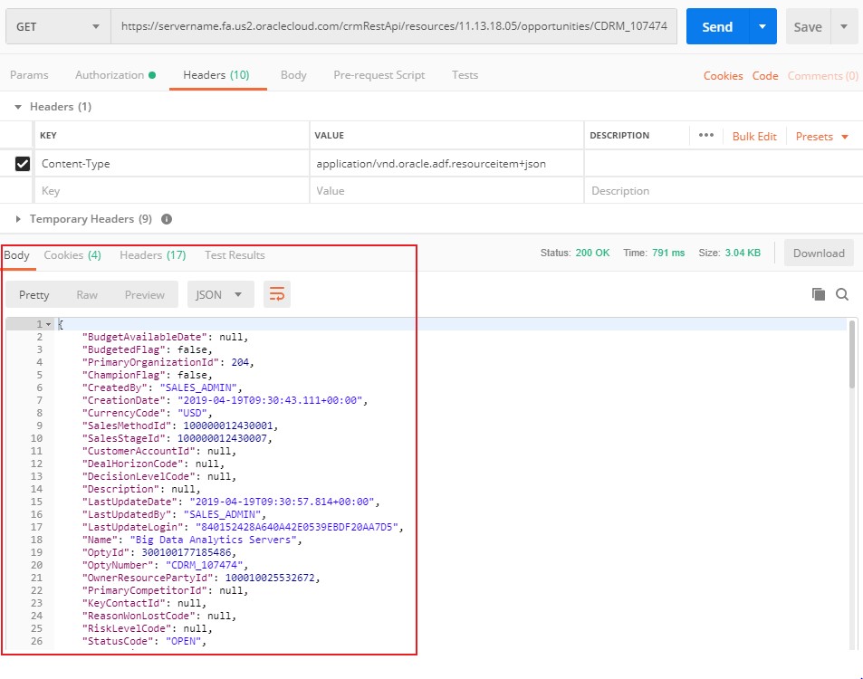 Postman example with response in JSON. Postman example with response in JSON.