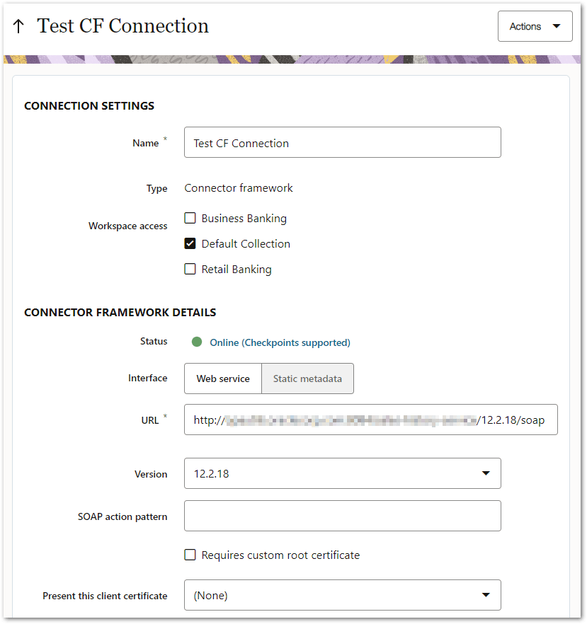 An online connector framework connection in Intelligent Advisor Hub