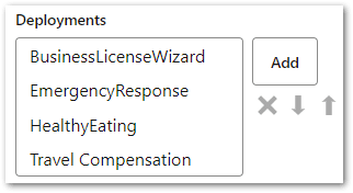 The chosen deployments in the Hub statistics view