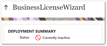 Image of the Not Activated status indicator for a project deployment on Intelligent Advisor Hub.