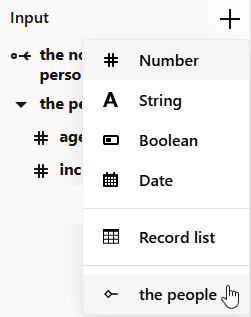 A field added to the input contract of a decision service for an identity property
