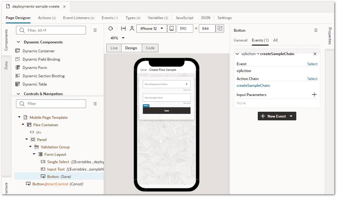 A button in an Intelligent Advisor flow in Visual Builder used to save the assessment