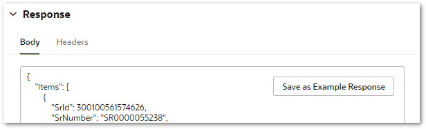 A SrId returned in the response to a GET request