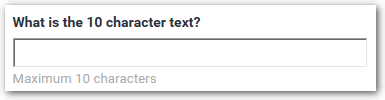 The text limit displayed for a text box in an interview