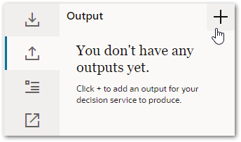 The Contract pane in a decision service project showing the add icon