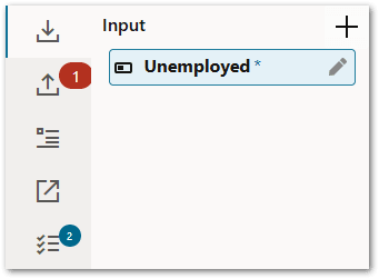 The Contract pane in a decision service project showing an Input field