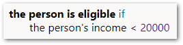An example of a Boolean rule in a decision service project