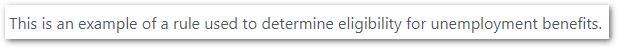 An example of plain text in a rule document in a decision service project in Intelligent Advisor Hub