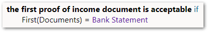 A rule in a flow project showing a function used in the reference to a named record