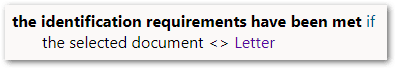 A rules in a flow project showing the inequality operator used with a named record