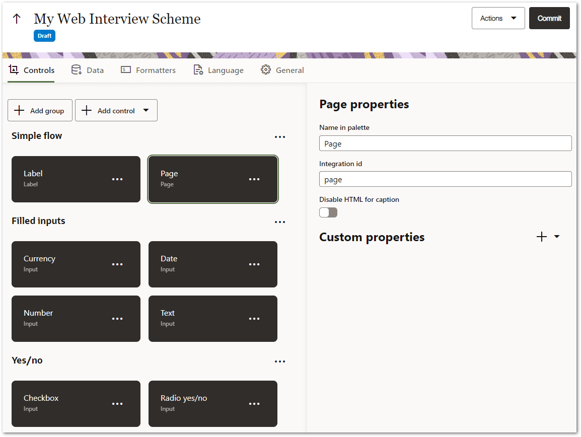 The project details view for a flow scheme project in Intelligent Advisor Hub