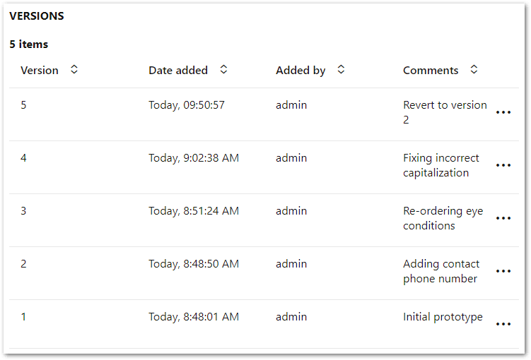 A Policy Modeling project in Intelligent Advisor Hub showing that it has been reverted to an earlier version