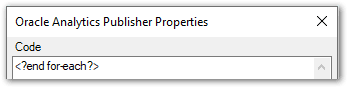 End tag for entity-level attribute coded on Advanced tab in the BI Publisher Properties dialog